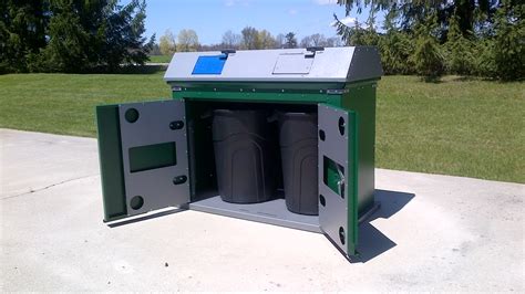 metal trash can enclosure|single trash can enclosure.